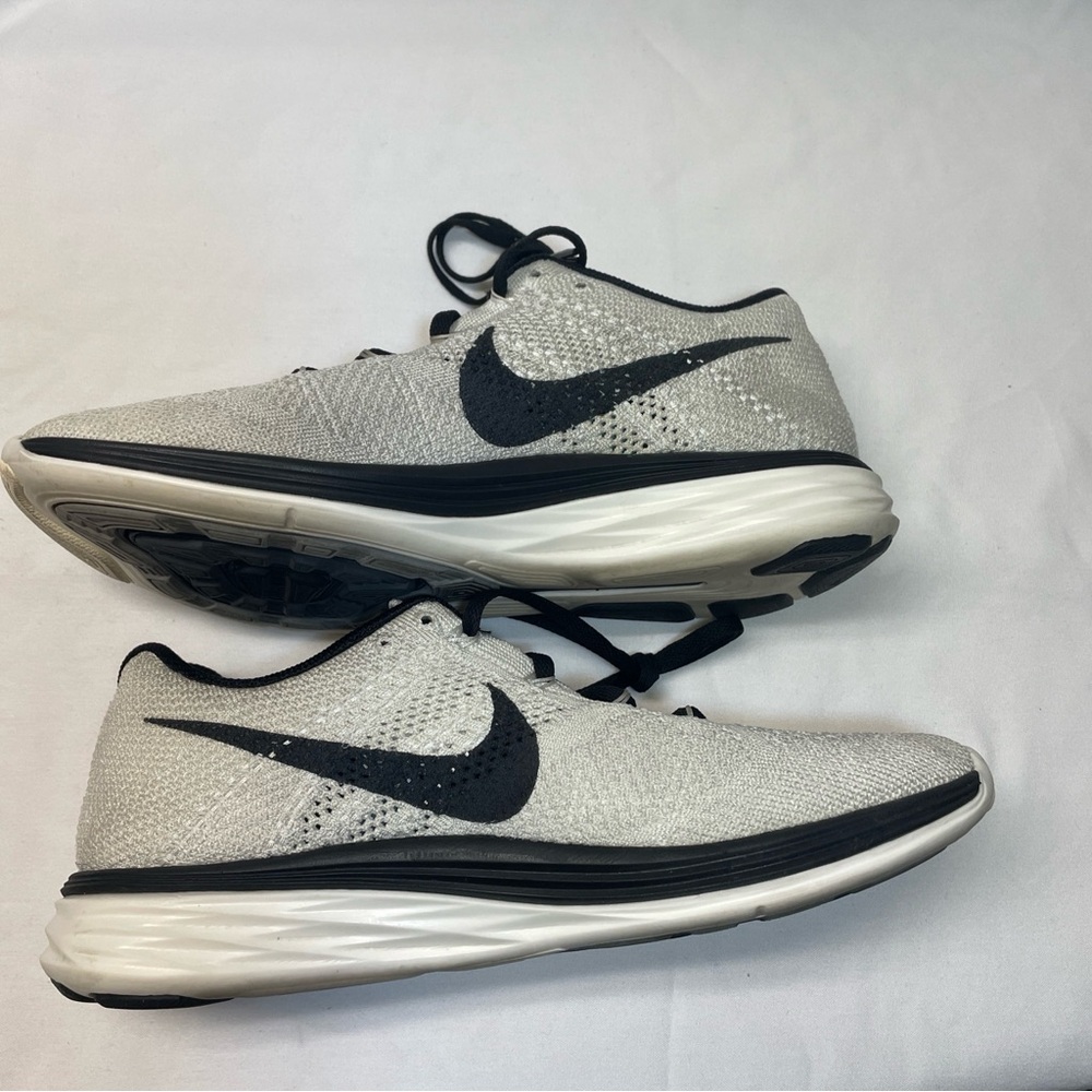 Size 9.5 - Nike Flyknit Lunar3 Sail Black, 698181-101